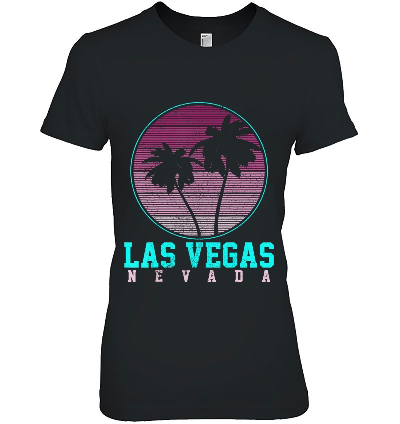 Las Vegas Nevada - Retro Vintage Palm Trees Souvenir Gift Ladies Tee