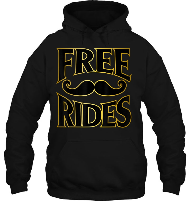 Mens Funny Free Rides Vintage Gold Lined Text Men's Mustache Gift Mugs