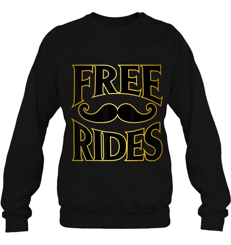 Mens Funny Free Rides Vintage Gold Lined Text Men's Mustache Gift Mugs