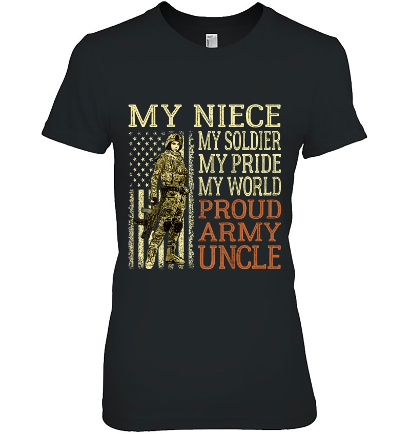 Mens My Niece My Soldier Hero - Proud Army Uncle Military Family Hoodie