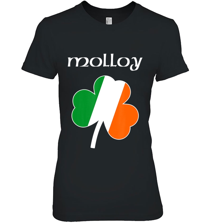 Molloy Irish Last Name Gift Ireland Flag Shamrock Surname Hoodie