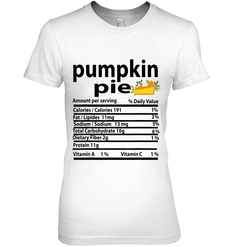 Funny Pumpkin Pie Nutrition Fact For Thanksgiving Family Hoodie