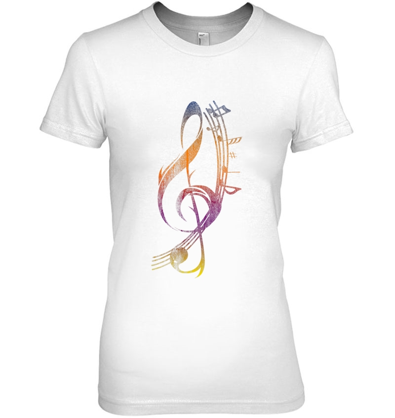 Music Musical Instrument Musician Gift Treble Clef Ladies Tee