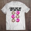 Womens Check Out My Six Pack Funny Foodie Doughnut Lovers Gift V-Neck Tee