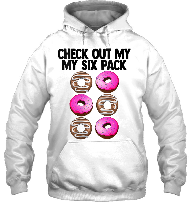 Womens Check Out My Six Pack Funny Foodie Doughnut Lovers Gift V-Neck Mugs