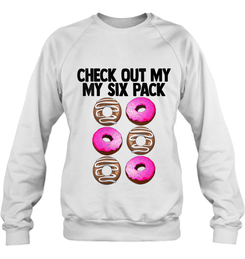 Womens Check Out My Six Pack Funny Foodie Doughnut Lovers Gift V-Neck Mugs