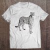 Womens Cheetah Fastest Wild Cat Black Outline Cheetah V-Neck Tee