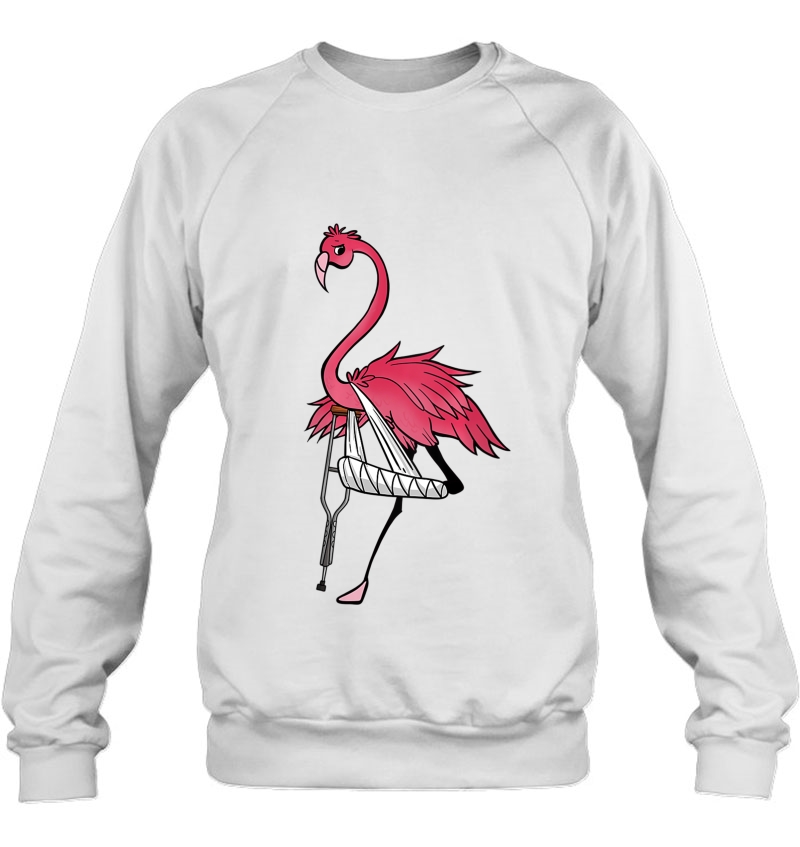 Womens Cool Broken Leg Flamingo Funny Fractured Shorebird Gift V-Neck Mugs