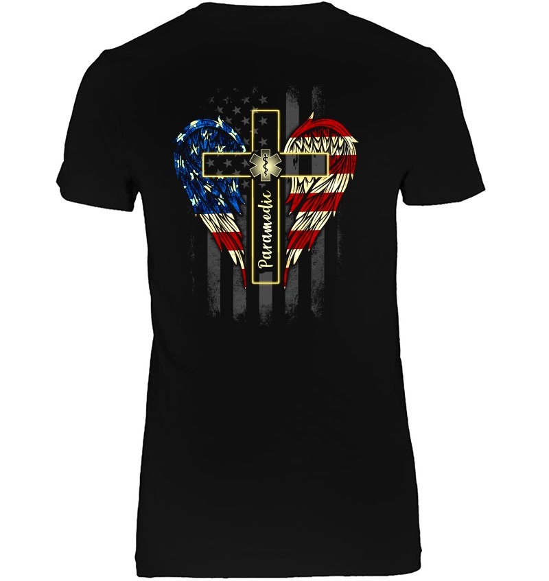 Paramedic Cross Wings American Flag Hoodie