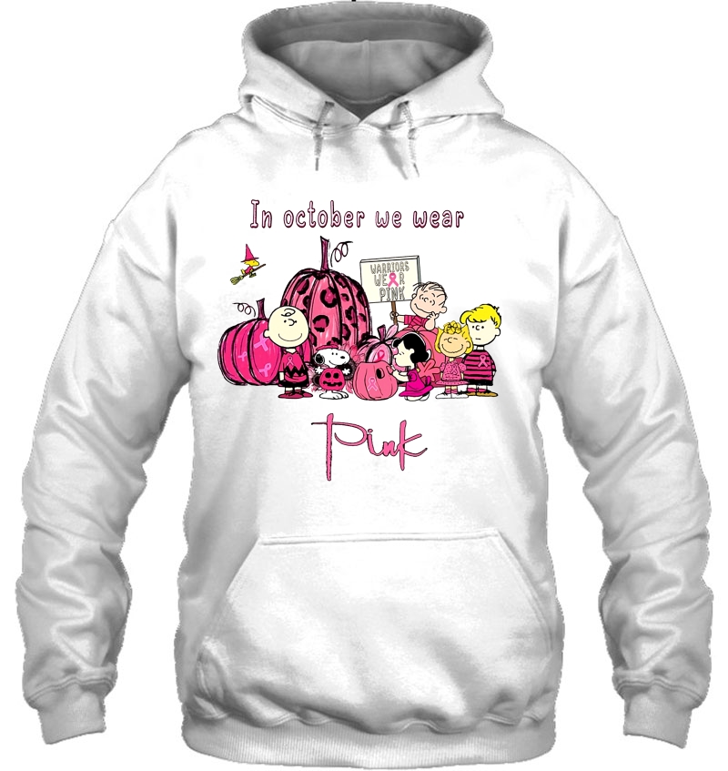 In October We Wear Pink Warrios Wear Pink The Peanuts Movie Breast Cancer Mugs