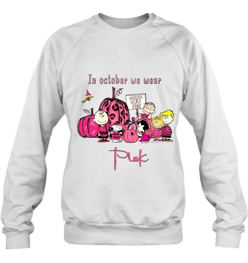 In October We Wear Pink Warrios Wear Pink The Peanuts Movie Breast Cancer Mugs