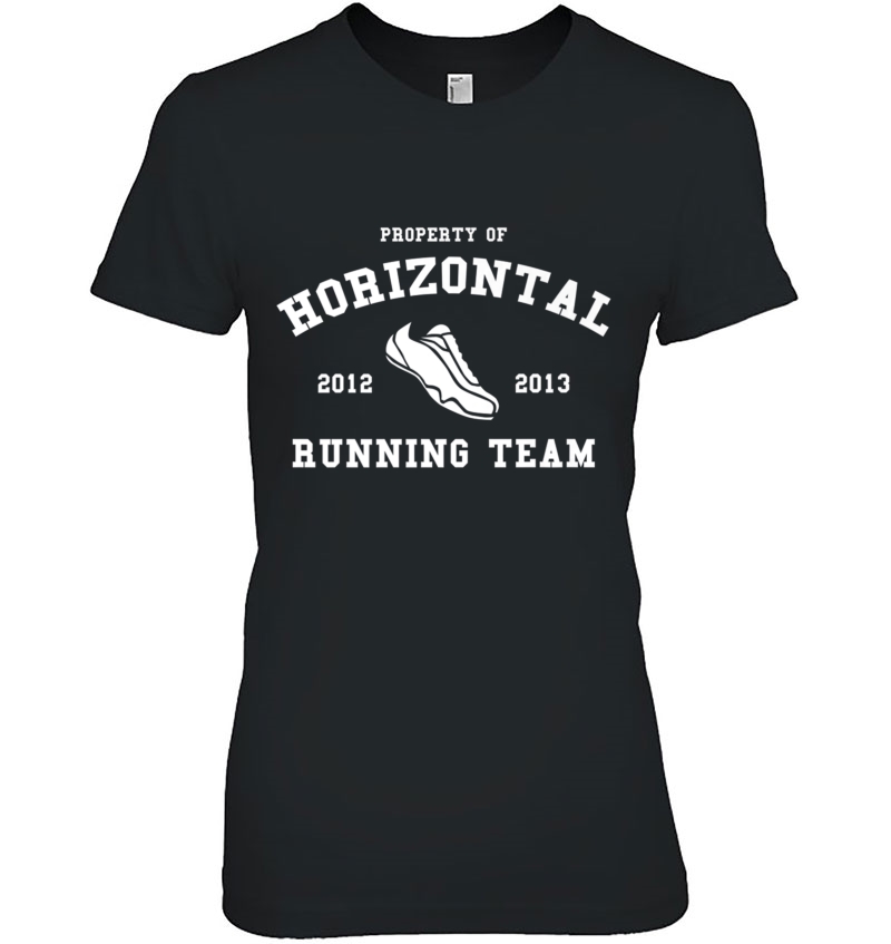 Horizontal Running Team Funny Sports Premium (Dark) Hoodie