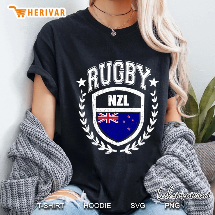 New Zealand Rugby Gear New Zealand Flag Vintage Sport Ladies Tee
