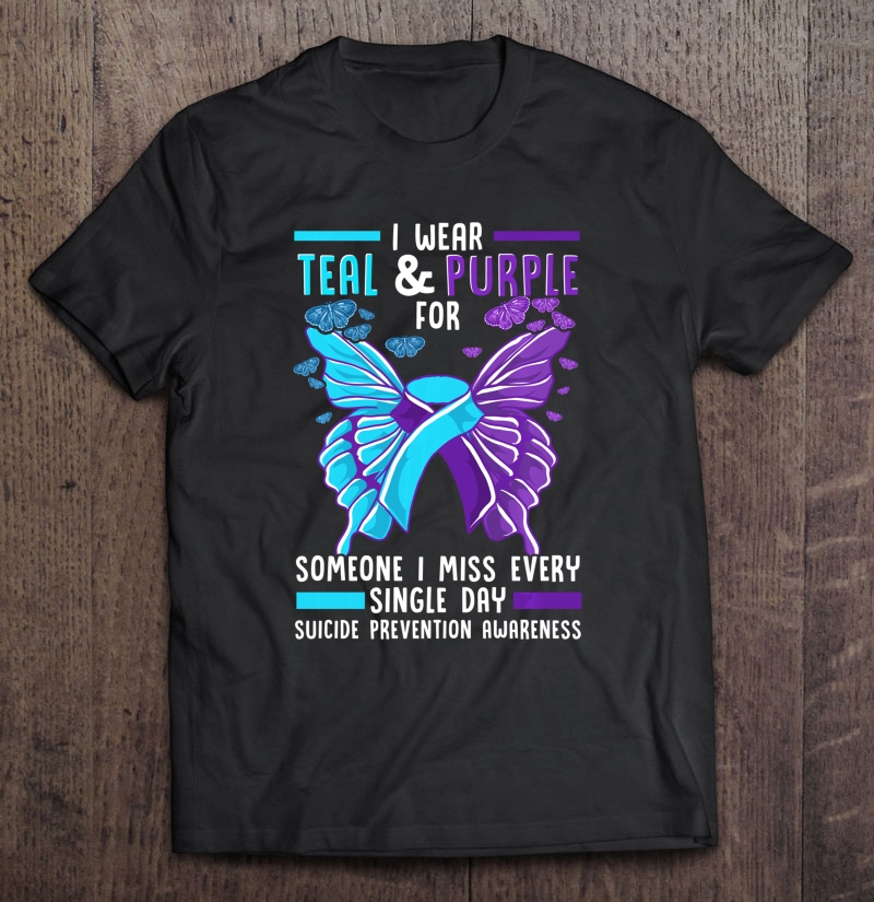 Teal And Purple Ribbon Suicide Prevention Awareness Shirt