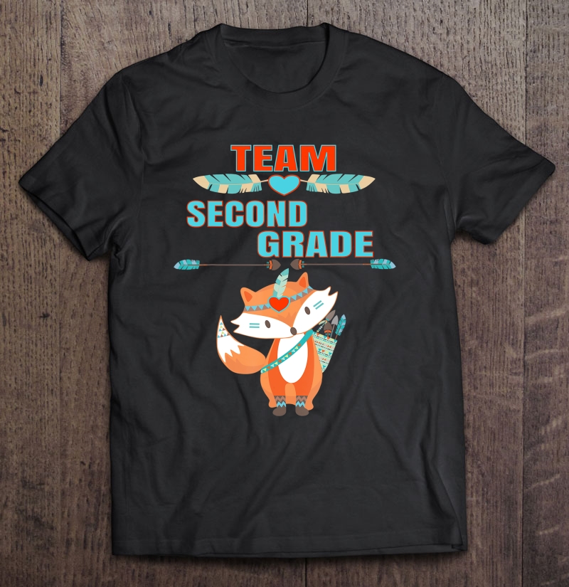 Team Second Grade Shirt Teacher Student Trendy Boho Fox Tee Shirt