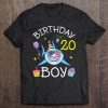 Us Flag Glass Shark Cake Balloon Happy Birthday 20 Years Boy Tee