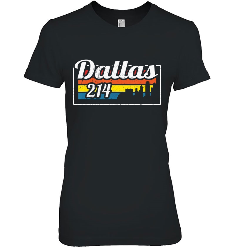 Vintage Dallas Skyline 214 State Of Texas Retro Gift Hoodie