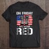 On Friday We Wear Red American Flag Combat Boots Version Tee