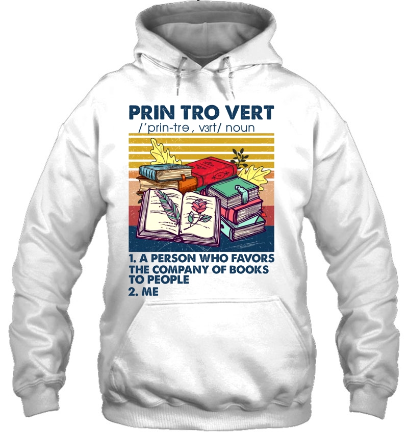 Prin Tro Vert Noun 1 A Person Who Favors The Company Of Books To People Vintage Version Mugs