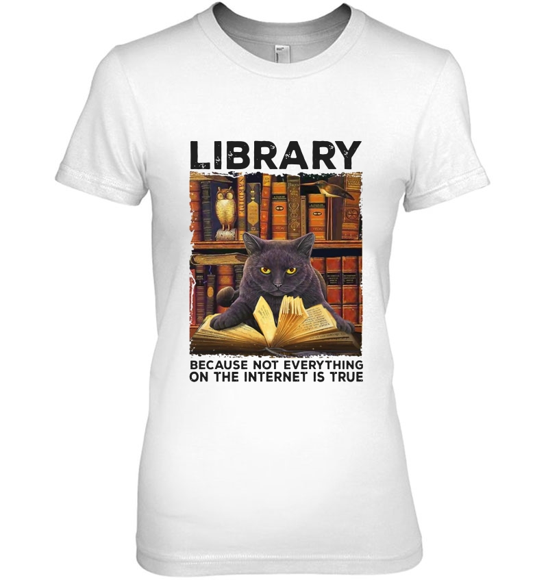 Library Because Not Everything On The Internet Is True Black Cat Version Hoodie