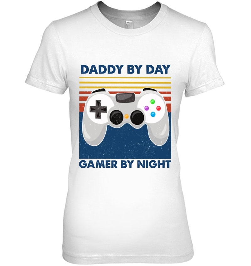 Daddy By Day Gamer By Night Game Controller Vintage Version Hoodie