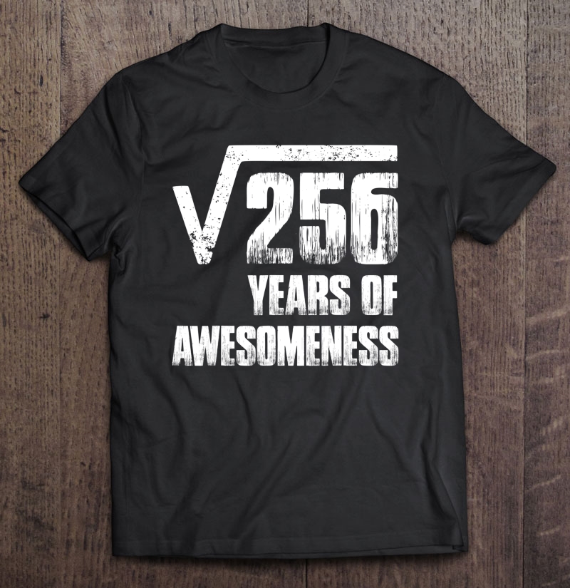 16Th Birthday Party Gifts For Boys, Square Root Of 256 Shirt