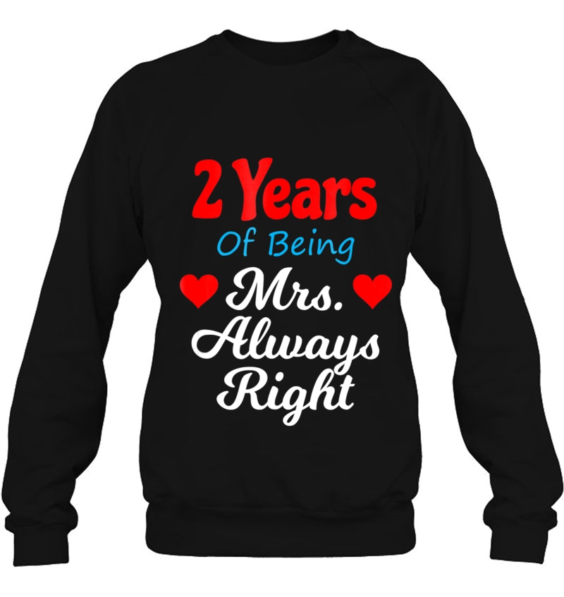 2Nd Wedding Anniversary Tshirt For Her Mrs Always Right Wife Mugs