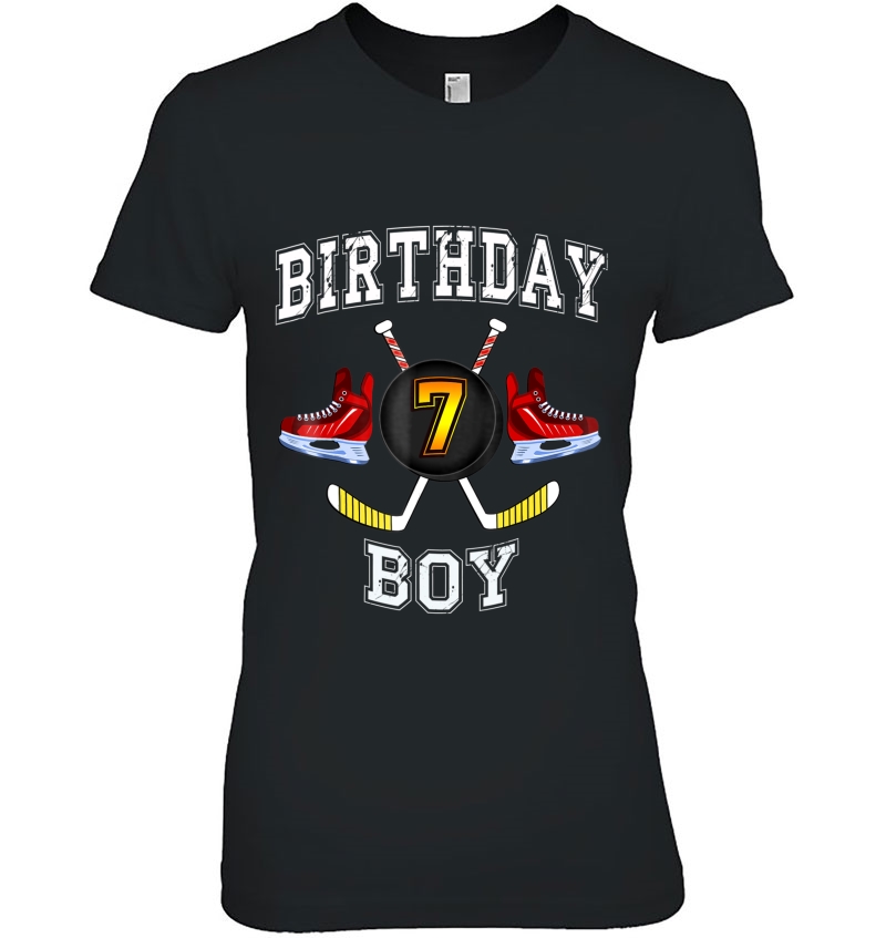 7Th Birthday Boy Shirt - Ice Hockey Tshirt 7 Years Old Kid Hoodie