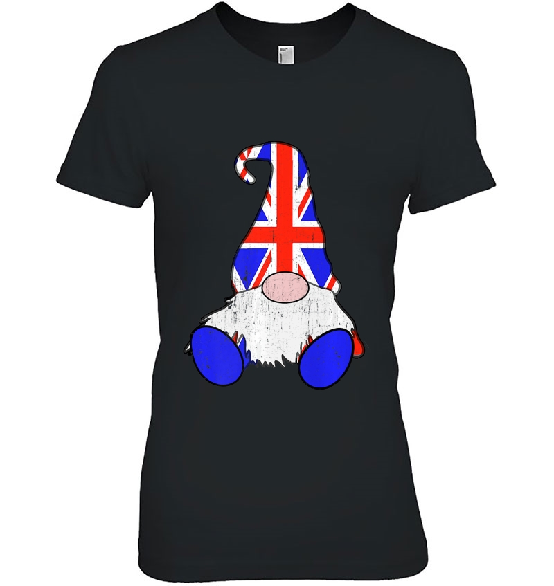 British Gnome England British Flag Cute Union Jack Premium Hoodie