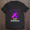 Butterfly Itp Purple Ribbon Immune Thrombocytopenia Platelet Tee