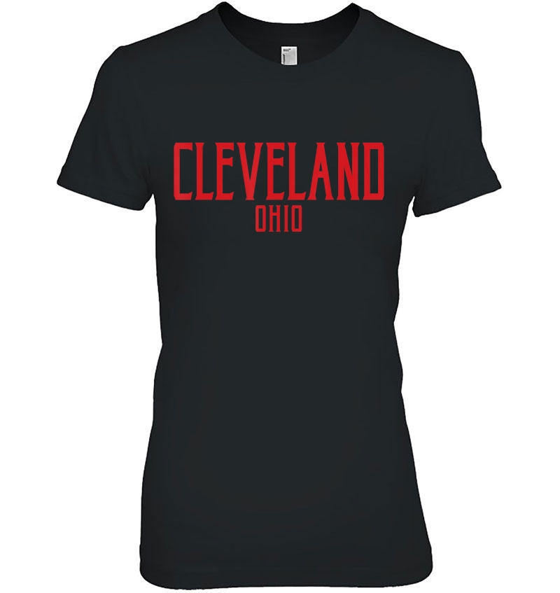 Cleveland Vintage Text Red Print Hoodie