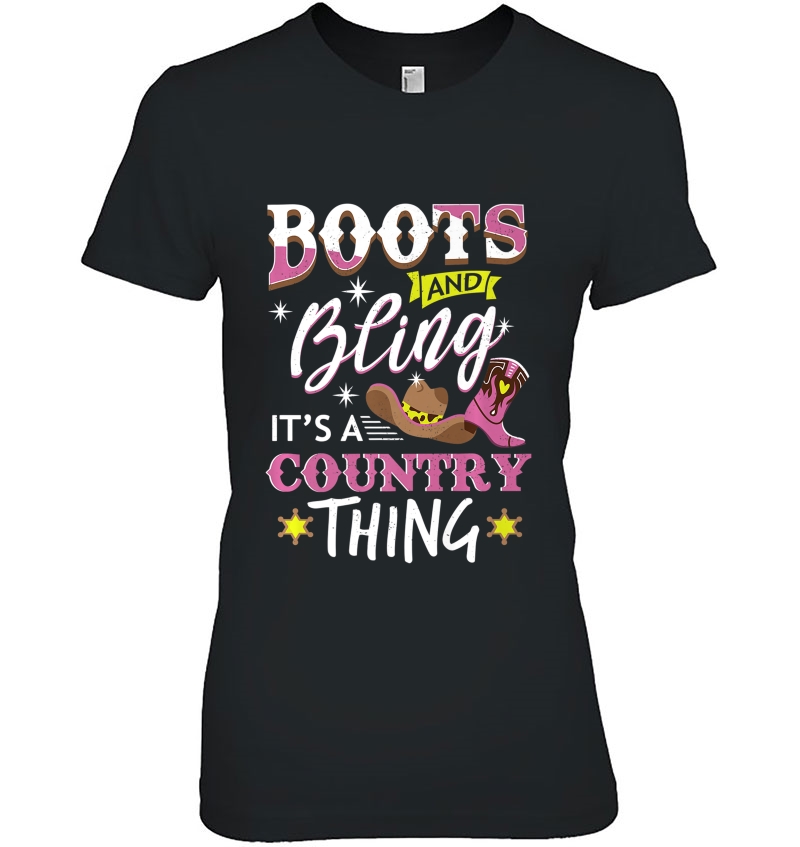 Cowgirl Country And Wester Bling Thing Gift Design Premium Hoodie