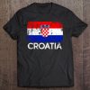 Croatian Flag Vintage Made In Croatia Gift Pullover Tee