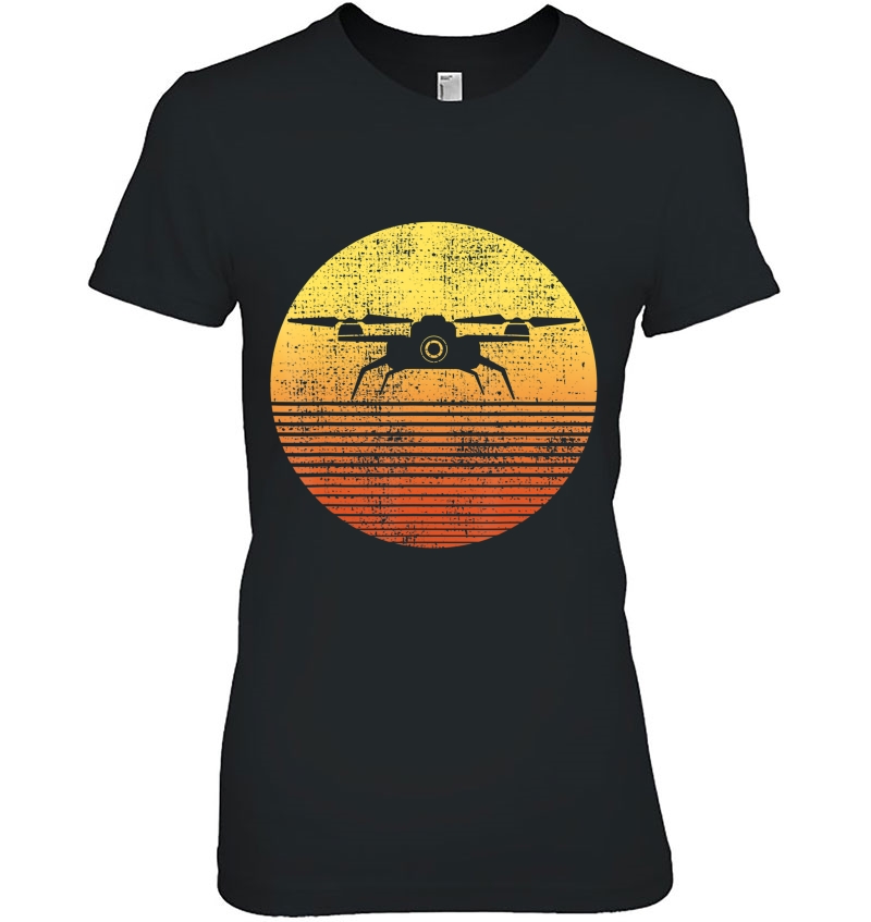 Drone Retro Vintage Quadcopter Pilot Gift Flying Tee Hoodie