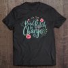 Feminine Head Bitch In Charge Funny Floral Design Tee