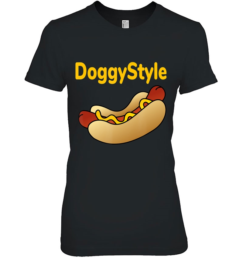 Funny Hot Dog Doggystyle Comical Ladies Tee