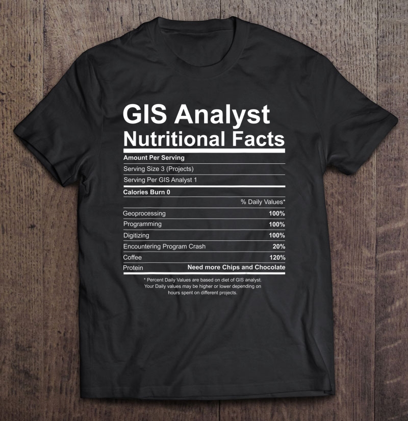 Gis Analyst Nutritional Facts Gift Shirt