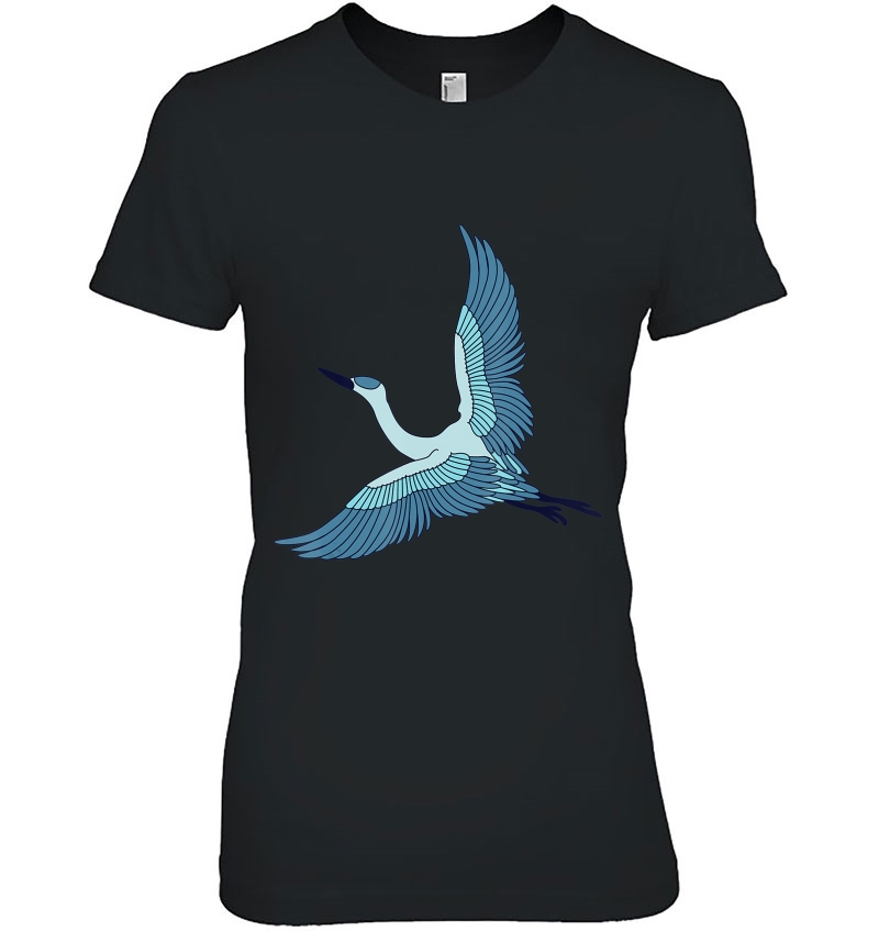 Great Blue Flying Heron Full Flight Ornithologist Ladies Tee