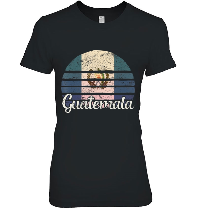 Guatemala Vintage Flag Tee Retro Sunset Art Ladies Tee