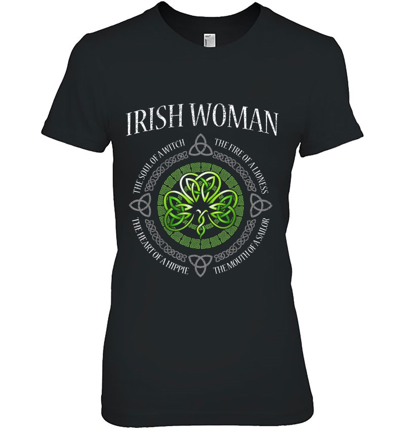 Irish Woman The Soul Of A Witch Shamrock St Patrick's Day Hoodie