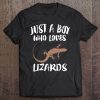 Just A Boy Who Loves Lizards Reptile Owner Gift Tee