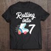 Kids Let's Roll I'm Turning 7 Roller Skates Rolling Into 7 Years Tee