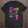 Kids Slime Queen Crown Birthday 7Th Gift For Girls 7 Years Old Tee