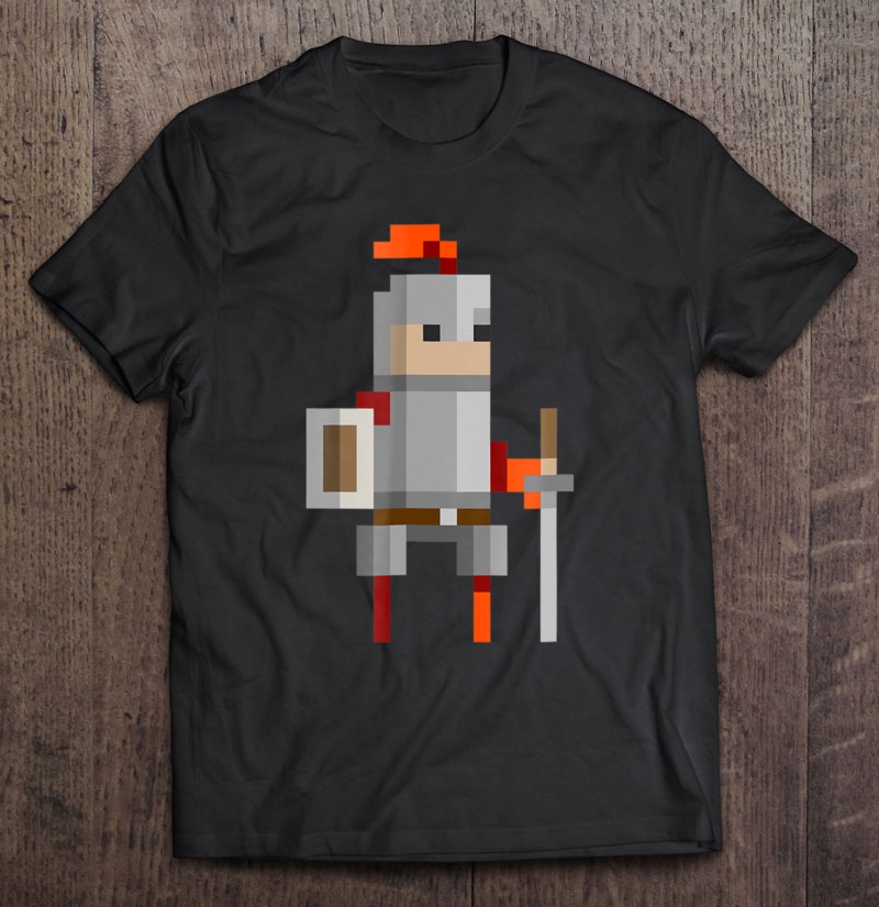 Knight Rpg Character Retro 8-Bit Pixel Art Shirt