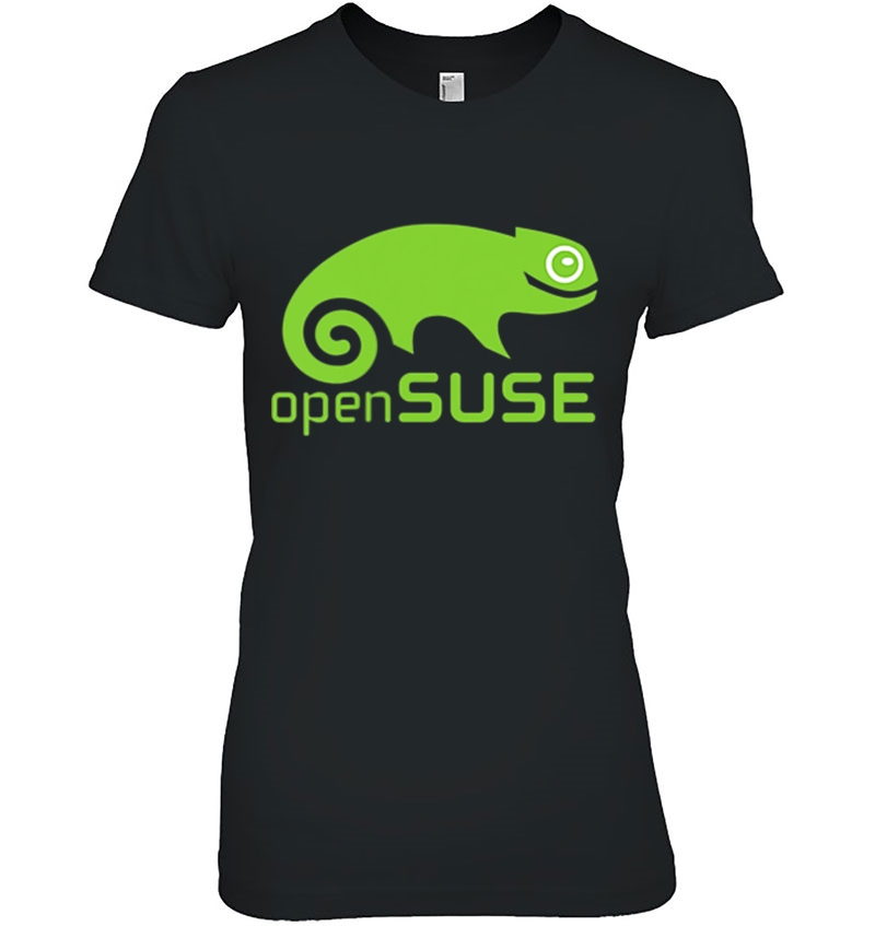 Linux Opensuse Lover Tagline & Logo Open Source Os Ladies Tee