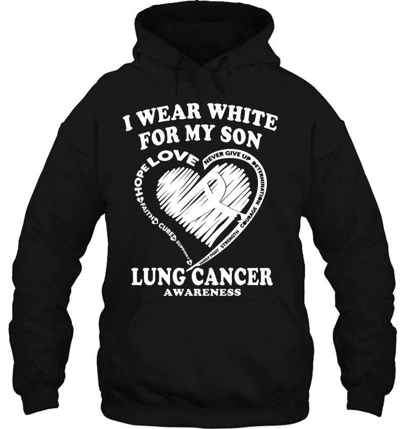 Lung Cancer Awareness - I Wear White For My Son Mugs