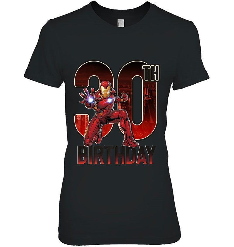 Marvel Iron Man 30Th Birthday Action Pose Premium Hoodie