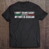 My Wife Is Sicilian Funny Italian American Sicily Gift Raglan Baseball Tee Tee