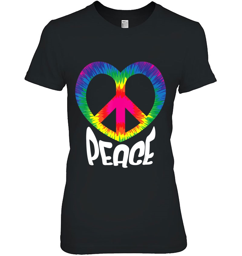 Peace And Love Heart Tie Dye Groovy Valentine's Peace Sign Hoodie