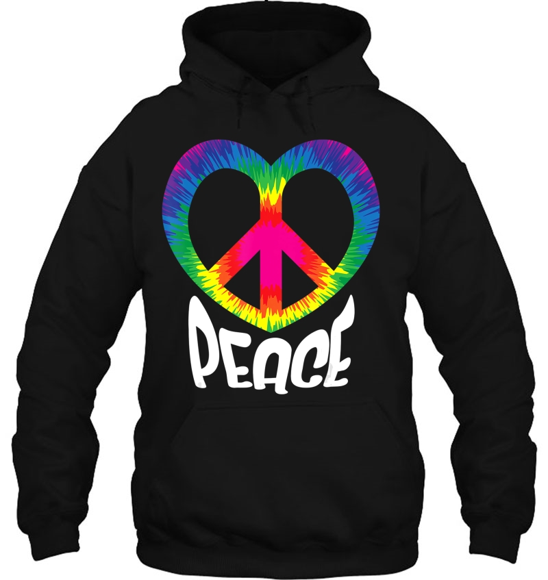 Peace And Love Heart Tie Dye Groovy Valentine's Peace Sign Mugs